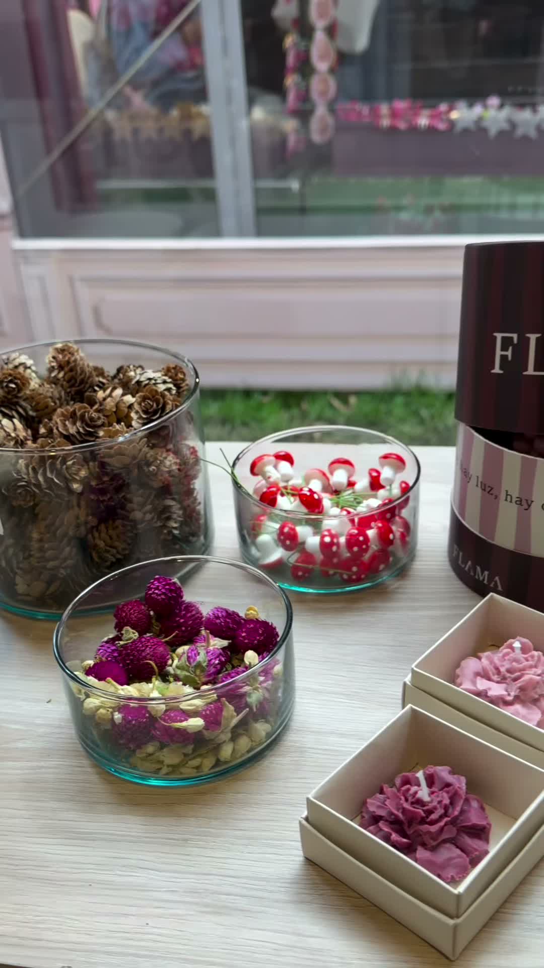Cera perlada personalizable con flores